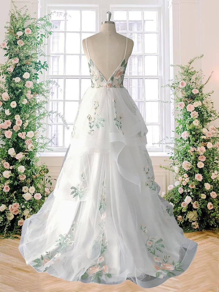 【アメリヴィンテージ】EMBROIDERY TULLE LACE DRESS Embroidery Wedding Dress: Blue Blush A-line Tulle Gown - Etsy